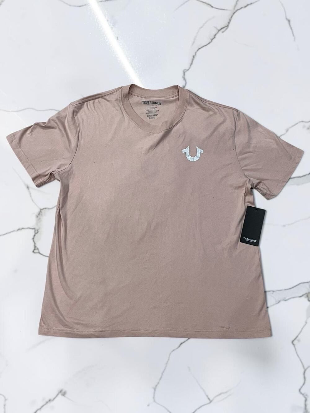 True Religion Men’s Buddha Graphic T-Shirt Dusty Pink Size Large NWT